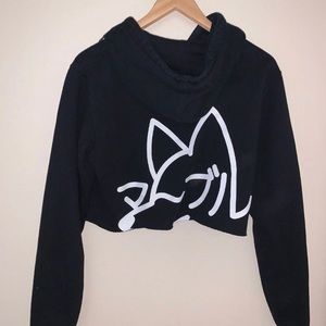 Never Content Cropped Japan Hoodie